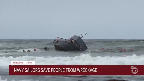 Two Navy sailors save people from wrecked boat off San Diego coast