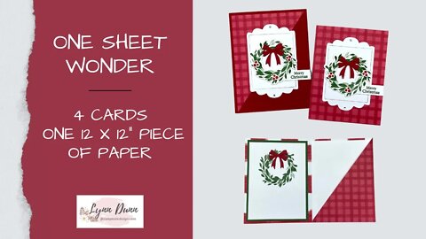 One Sheet Wonder for Gift Cards - Make 4 Cards from One 12 x 12 inch Sheet of Paper
