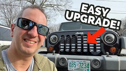 Awesome Jeep Wrangler American Flag Grille Insert Install