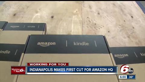 Indiana's governor, Indianapolis' mayor and the Indianapolis Chamber of Commerce react to news that Indy made the first cut for Amazon's second headquarters