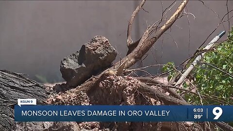 Monsoon storm leaves damage in Oro Valley