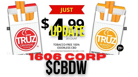 CBDW OTC Ticker Symbol of 1606 Corp. TruZRO Hemp Update