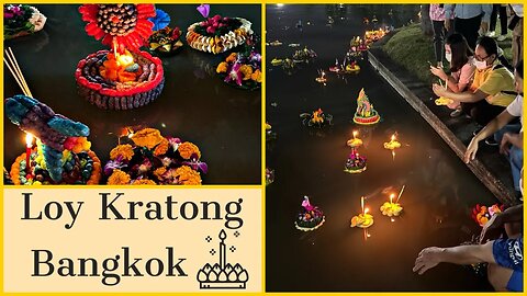 Traditional Loy Kratong - Festival of Lights Celebration - Bangkok Thailand 2023