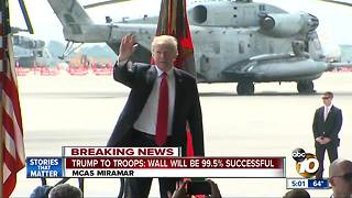 President Trump visits troops