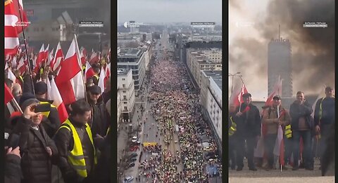 Polish Farmers in Warsaw: Massive numbers of Farmers in the capital.