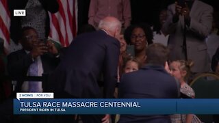 Pres. Biden talks to children at Tulsa event