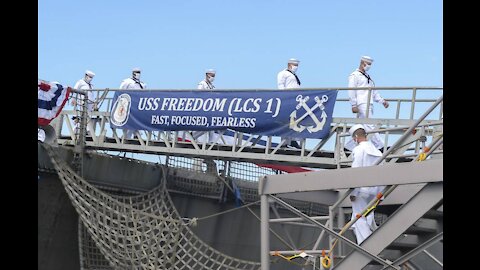 First littoral combat ship, Freedom, decommissioned in San Diego