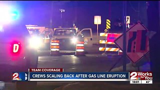 Gas line leak capped after explosion in midtown Tulsa