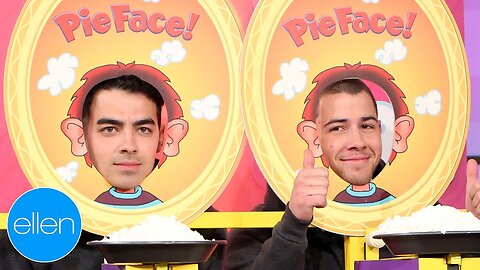 Nick and Joe Jonas Play Pie Face