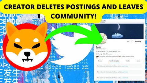 Shiba Inu Creator Deletes Social Media Postings and Leaves Community!