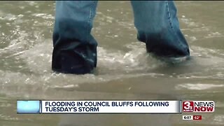 Flooding in Council Bluffs following Tuesday's storm