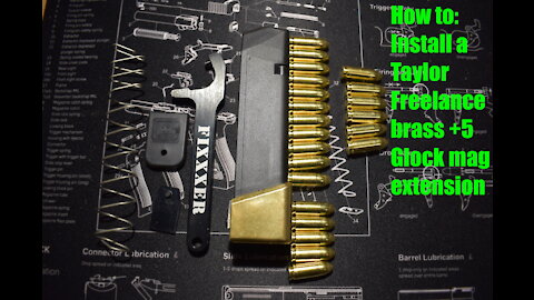 HOW TO: Install a Taylor Freelance SOLID BRASS +5 Glock mag extension...and bonus BLING!