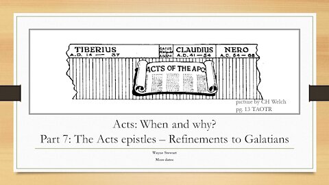 Acts - When and Why? - Part 7