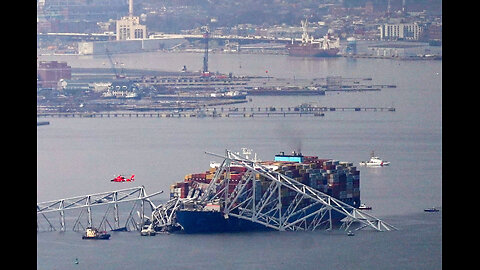 LIVE: view of collapsed Baltimore bridge after ship crash