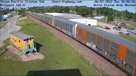 UP 1111 Leading EB Autorack in Carroll and Belle Plaine, IA on June 7, 2022 # Steel Highway #
