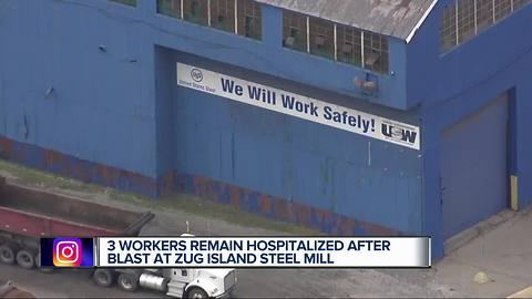 3 workers remain hospitalized after blast at Zug Island Steel Mill
