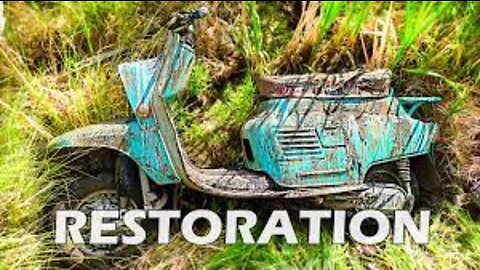 Full RESTORATION "Abandoned" Piaggo Vespa | Very old 1960s Rusty Abandoned Motorcycle