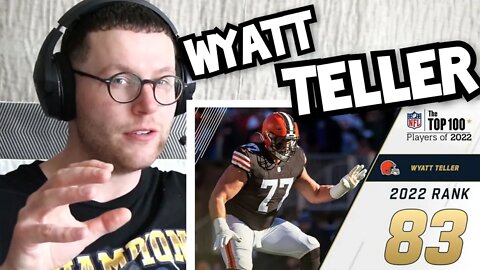 Rugby Player Reacts to WYATT TELLER (Cleveland Browns, G) #83 NFL Top 100 Players in 2022