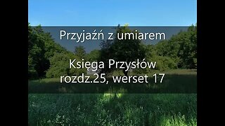 Przyjaźń z umiarem Księga Przysłów , rozdz.25 werset 17