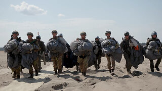 NATO paratroopers jump together in Poland - b-roll - 9 August 2023