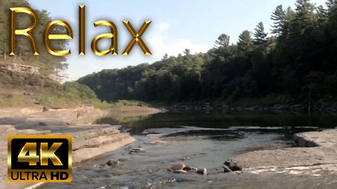 Gental Flowing Water Sounds.Tranquil view of Schoharie Creek