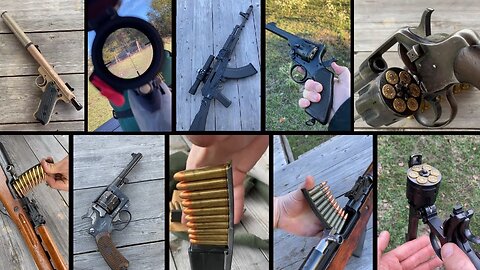 Guns Compilation - Ruger 22, AK-103, M1 Carbine, SKS, Webley, Remington 700, Lebel, Colt