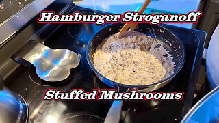 Hamburger Stroganoff Stuffed Mushrooms