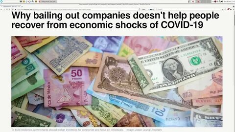 Why bailing out companies doesn't help people recover from economic shocks of COVID-19