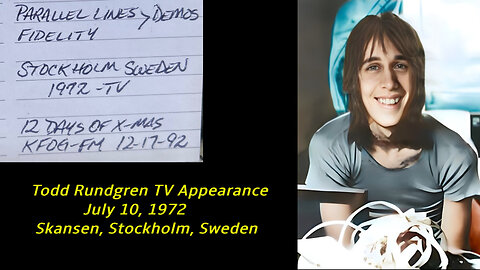 July 10, 1972 - Todd Rundgren Appears on Swedish Television Program (Audio Only)