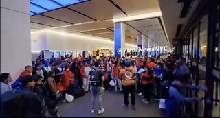 Hundreds of new illegals flood NYC Penn Station on their way to the hotel paid taxpayers