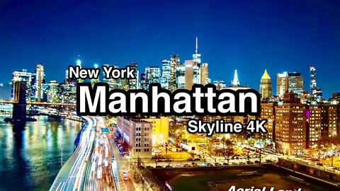 Manhattan Skyline at Night in 4K - New York City Screensaver HD city in new york