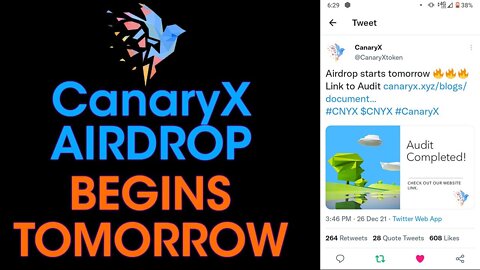 CanaryX Audit Done! Airdrop Begins TOMORROW!