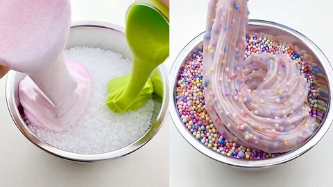 asmr satisfying SLIME MIXING icecreamcake