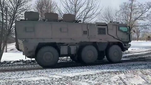 Russian Column Of Armored Vehicles On The Move To Staging Area - Special Military Operation