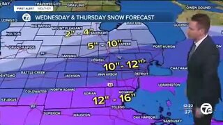 Metro Detroit Forecast: Winter Storm Warning starting 4 a.m. Wednesday