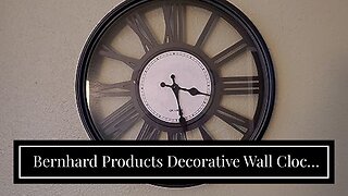 Bernhard Products Decorative Wall Clock 18 Inch Silent Non Ticking Extra Large Quartz Battery O...