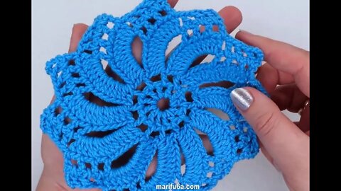 How to crochet spiral doily coaster simple tutorial by marifu6a
