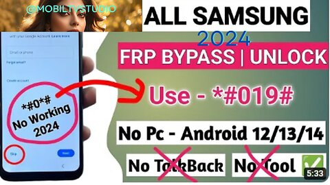 ✅Samsung Galaxy Frp Bypass Android 13_12 Without Pc ✅[100% Success] No Adb Enable Fail