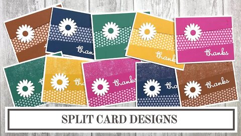 Split Card Designs - Stampin Up In Colors 2020