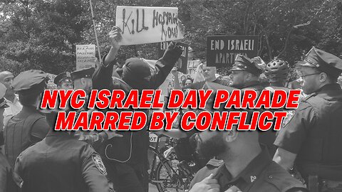 NYC ISRAEL DAY PARADE MARRED BY CONFLICT AS COUNTER PROTESTER DISPLAYS HORRIBLE SIGN!