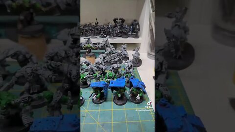 Got most of the Orks primed &dry brushed gray. They're coming along! #3dprinting #miniaturepainting