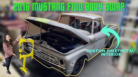 1963 F100 Unibody / Mustang Chassis Swap. BUILDING THE CUSTOM SHEETMETAL INTERIOR!!