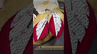 RUBY CROSS, 2 inch, feather inspired, leather earrings