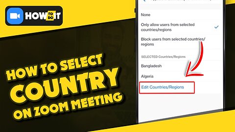 How to select country in Zoom