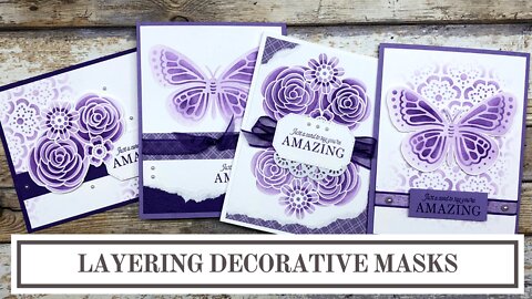Layering Decorative Masks | Butterflies & Flowers Card Ideas