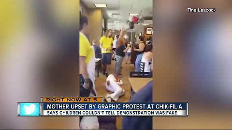 Mother upset by graphic protest at Chik-Fil-A