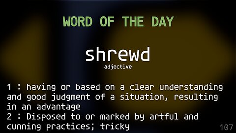 Word Of The Day 107 'shrewd'