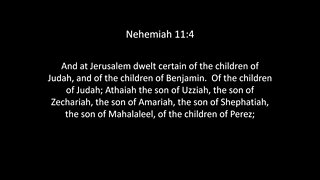 Nehemiah Chapter 11
