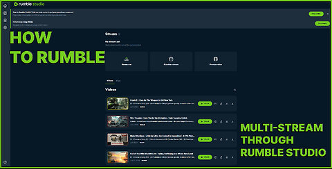 How to Rumble - How to Multi-Stream Through Rumble Studio (Start @ 2:50)