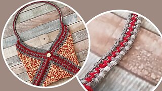 Crochet handbag strap, using Tshirts yarn to make it more sturdy